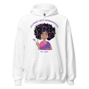 Journey Into Womanhood Unisex Hoodie (White)